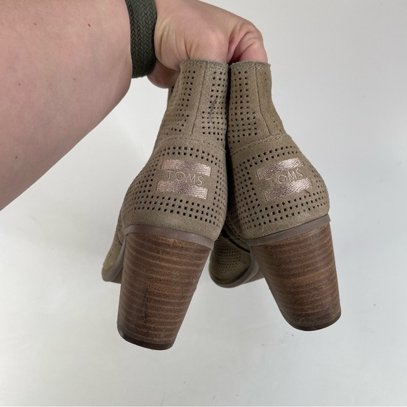 Toms Womens Majorca Peep Toe Ankle Booties Size 7 - Picture 4 of 8